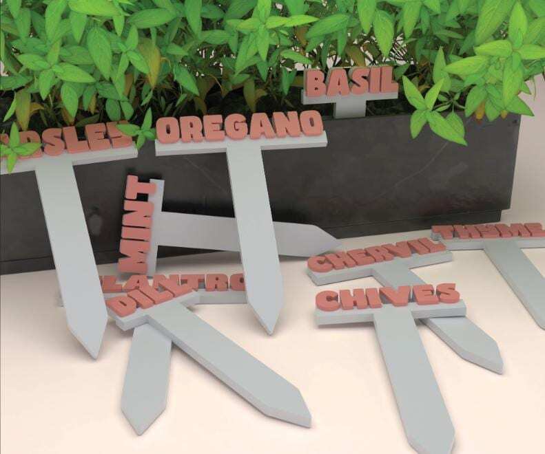Personalised 3D Printed Plant Label