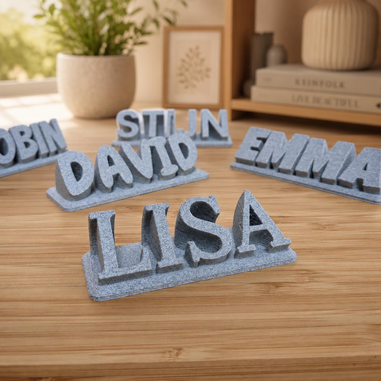 Custom 3D Printed Name Sign | Freestanding Desk Nameplate