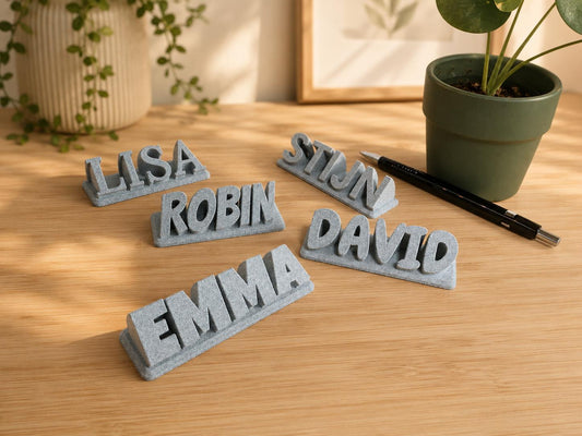 Custom 3D Printed Name Sign | Freestanding Desk Nameplate