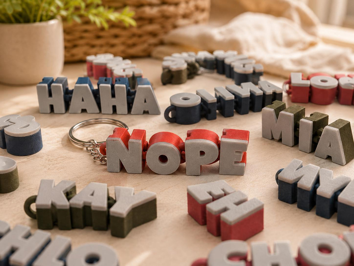 20 Pack Articulated Word Keychains